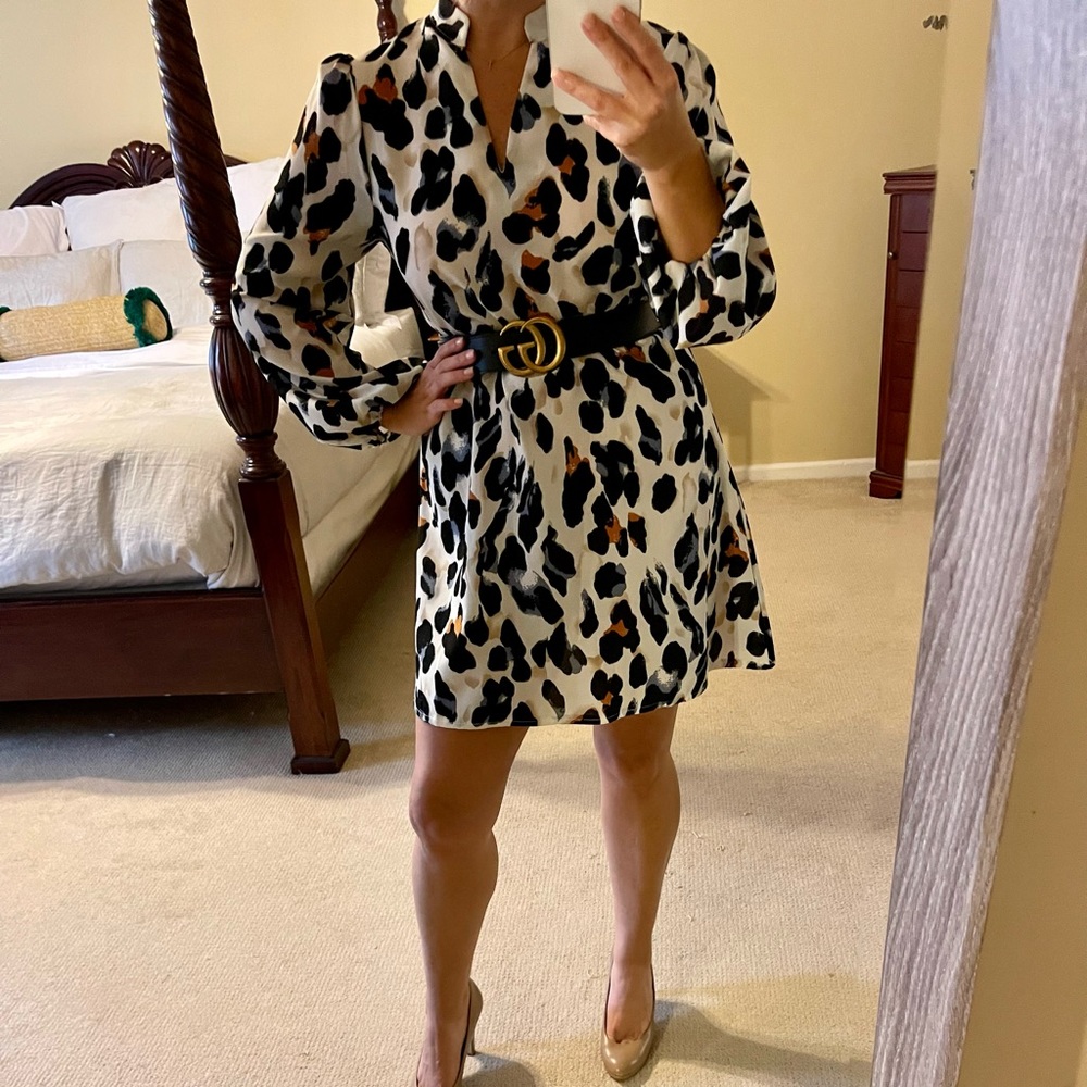 Long sleeved Cheetah Print Dress
